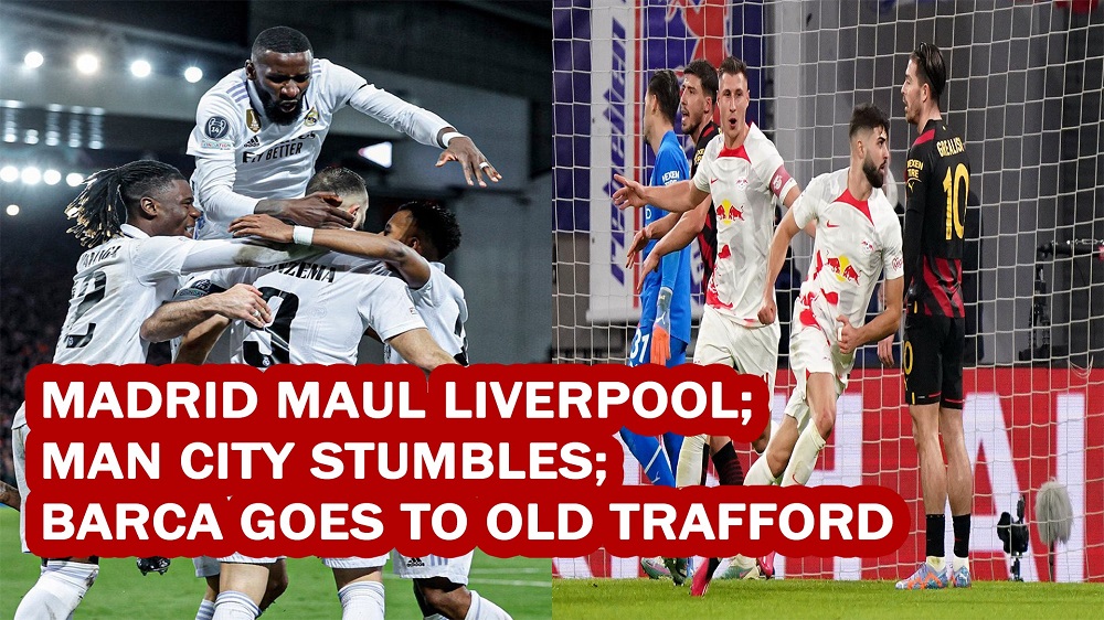 Real Madrid Maul Liverpool; Man City Stumbles at Leipzig